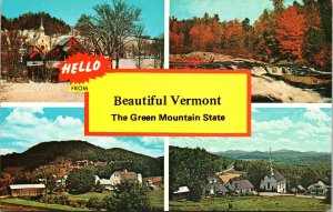 Hello From Vermont Green Mountain State Multiview Postcard VTG UNP Vintage  