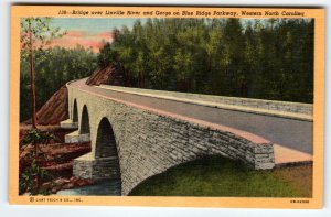 Bridge Over Linville River and Gorge Blue Ridge Parkway North Carolina Postcard