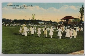 Jacksonville FL Children at Play in Dignan Park 1913 to Hagerstown Postcard Q10