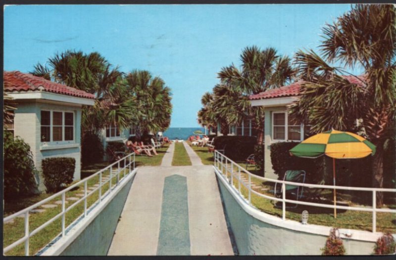 Florida DAYTONA BEACH Poinsettia Court 2611 - So. Atlantic Ave - pm1964 - Chrome