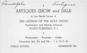 North Plainfield New Jersey~Antique Show & Sale @ Church of the Holy Cross~1952