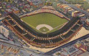 J85/ Chicago Illinois Postcard Linen Wrigley Field Baseball Stadium Cubs 33