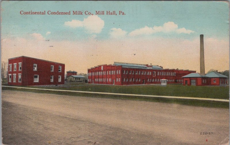 Postcard Continental Condensed Mill Co Mill Hall PA