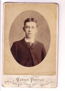 Vintage Portrait, Young Man in Formal Wear, Farmer Bros, Hamilton Ontario