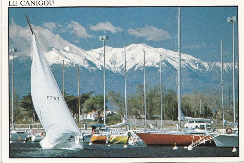 BF20003 saint cyprien le port au fond le canigou ship  france front/back image