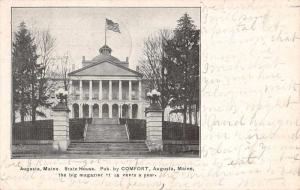 Augusta Maine State House Street View Antique Postcard K65878