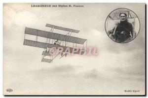 Old Postcard Jet Aviation Legagneux H Farman biplane on