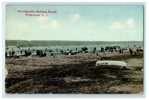 1912 The Gigantic Bathing Beach Wildwood New Jersey NJ Posted Antique Postcard