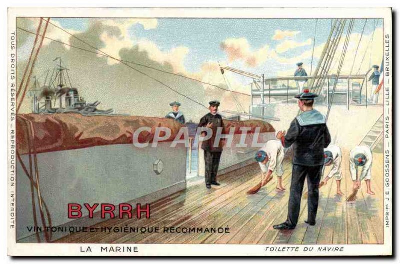 Postcard Old Sailors Byrrh tonic wine and hygienic recommends Marine Ship Toilet