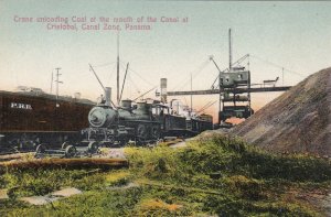 Panama Crane Unloading Coal From Train At Mouth Of The Canal At Cristobal sk3155