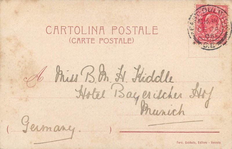 Italy Florence old bridge chromo postcard 1900s