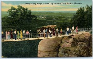 M-99650 Swing Along Bridge in Rock City Gardens Atop Lookout Mountains GA