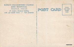 1920's Autos Kings Daughters Clinic Hospital TEMPLE TEXAS TEICH Flag 3521