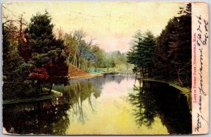 1906 Lake In Forest Park Springfield Massachusetts Scenic Nature Posted Postcard
