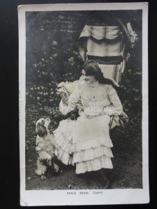 Actress MISS ZENA DARE & A King Charles Spaniel c1906 RP PC Photo by R W Thomas