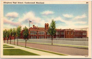 Postcard MD Cumberland Allegheny High School