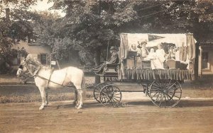RPPC BURR & SMITH FURNITURE HORSE CARRIAGE PARADE FLOAT OHIO PHOTO POSTCARD