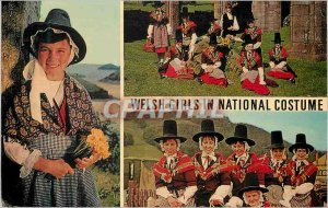 Postcard Modern Welsh Girls in Costume National Folklore