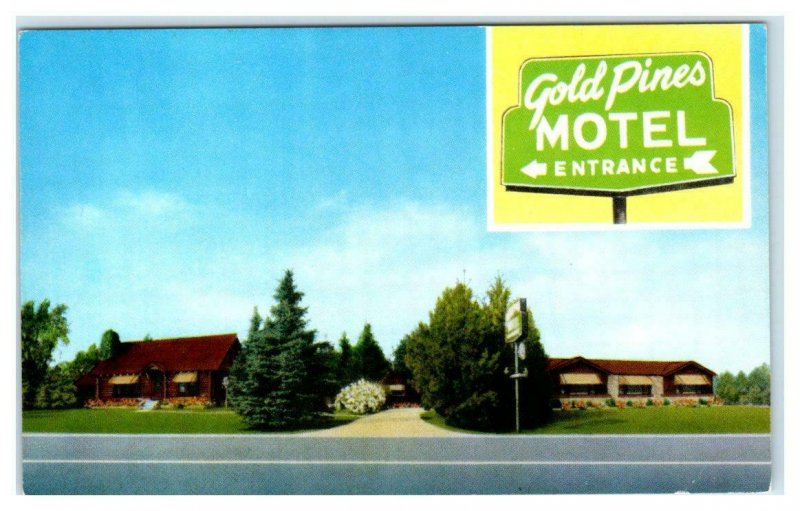 HINCKLEY, Minnesota MN ~ Roadside GOLD PINES MOTEL Pine County c1960s  Postcard