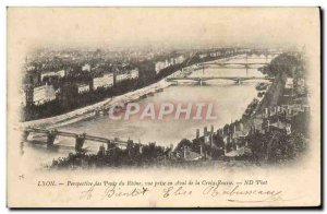 Old Postcard Lyon Perspective Bridges Du Rhone View Taken Downstream De La Cr...