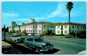 LA JOLLA, CA California ~ SCRIPPS MEMORIAL HOSPITAL c1940s Cars VW Postcard