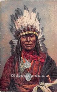 Chief Iron Owl Tuck's Publishing Indian Postcard