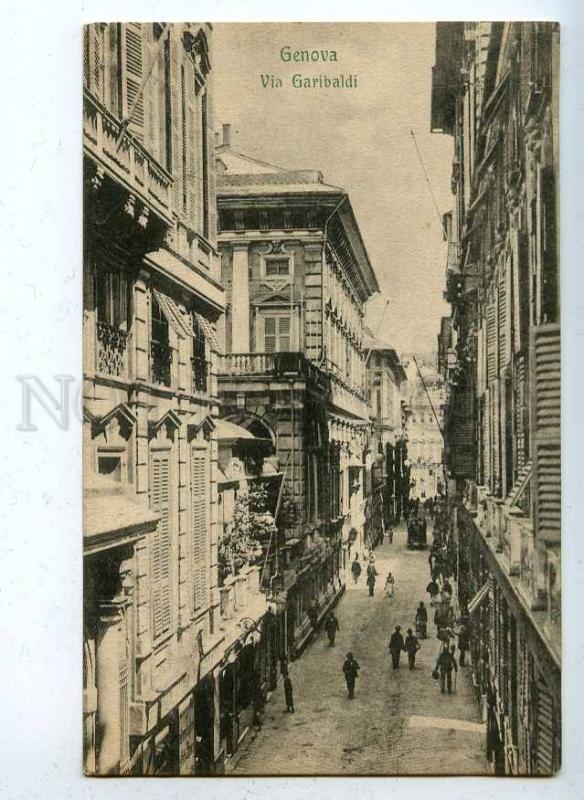 203072 ITALY GENOVA via Garibaldi Vintage postcard