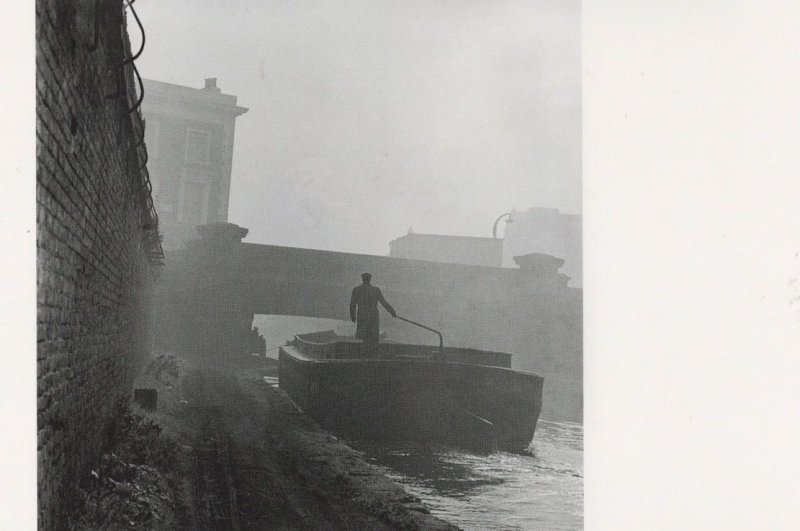 1950s Boat Anchored on Grand Union Canal Photo Postcard