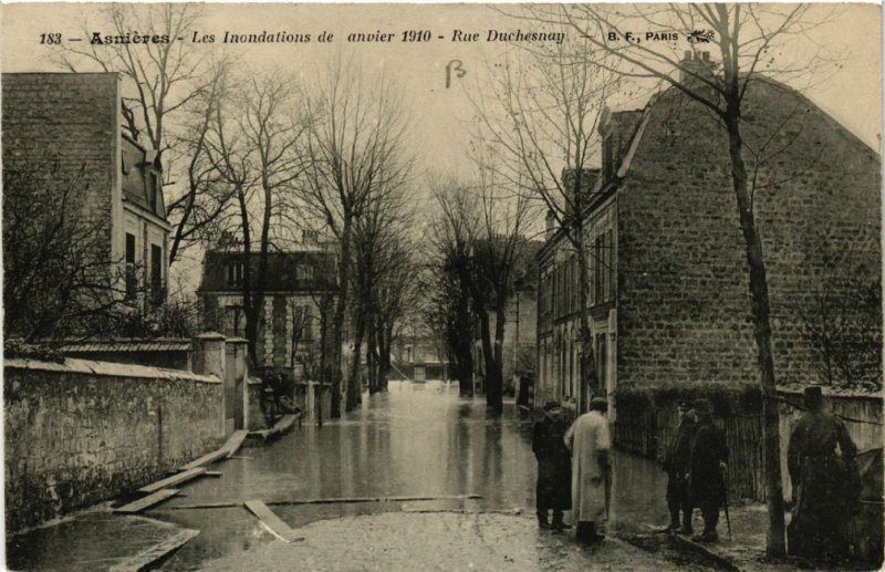 CPA ASNIERES - Les Inondations de anvier 1910 - Rue Duschesnay (581474)