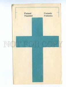 179772 FINLAND flag old paper flag card 1957 year