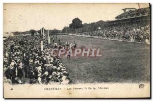 Old Postcard Horse Riding Equestrian Chantilly racing derby L & # 39arrivee