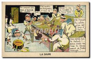 Old Postcard Militaria Marine Soup