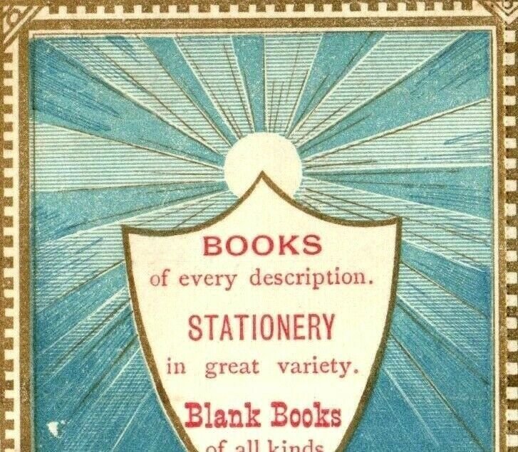 1881 Folding Pocket Calendar J.B. Lippincott Book Publisher Sun & Moon P221