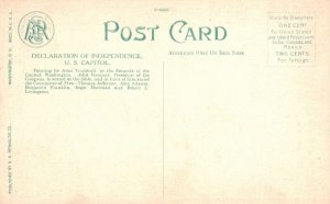 Vintage Postcard Declaration Of Independence U. S. Capitol Washington D. C.