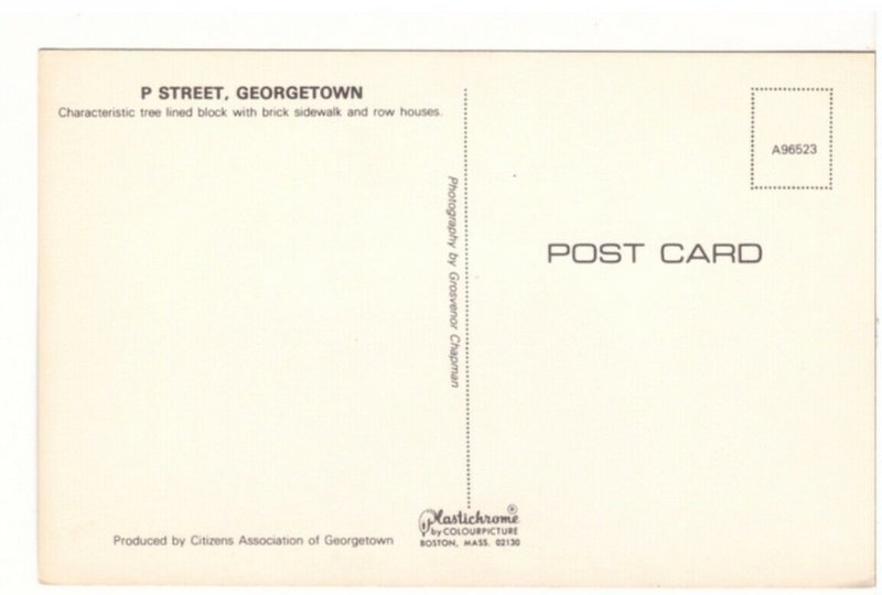 P. Street, Washington DC, Vintage Chrome Postcard