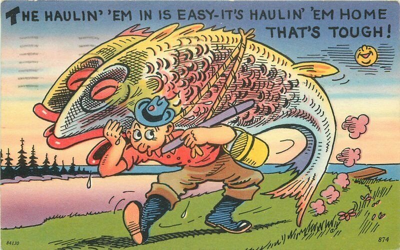 Comic Humor Fishing Exaggeration Teich #874 1958 Postcard 20-10264 | Topics - Cartoons & Comics - Comics, Postcard / HipPostcard Comic Humor Fishing Exaggeration Teich #874 1958 Postcard 20-10264 | Topics - Cartoons & Comics - Comics, Postcard / HipPostcard