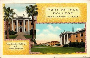 Linen Postcard Port Arthur College in Port Arthur, Texas~137362