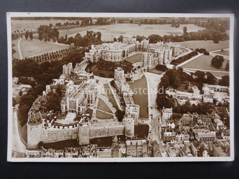 WINDSOR CASTLE Aerial View from the Air - Old RP Postcard by J Salmon 12703