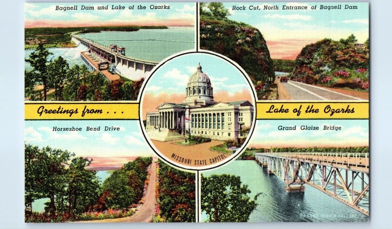 Greetings from Lake of  the Ozarks Missouri Postcard