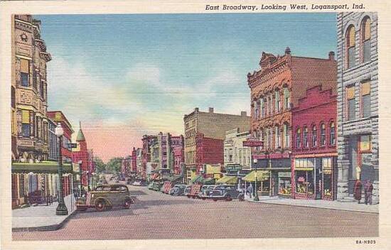 Indiana Logansport East Broadway Looking West