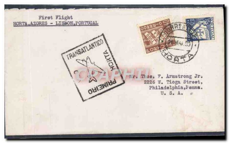 Letter to Portugal Horta Azores Lisboa May 21, 1939