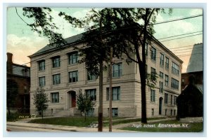 1909 High School View, Amsterdam, New York NY Antique Posted Postcard 