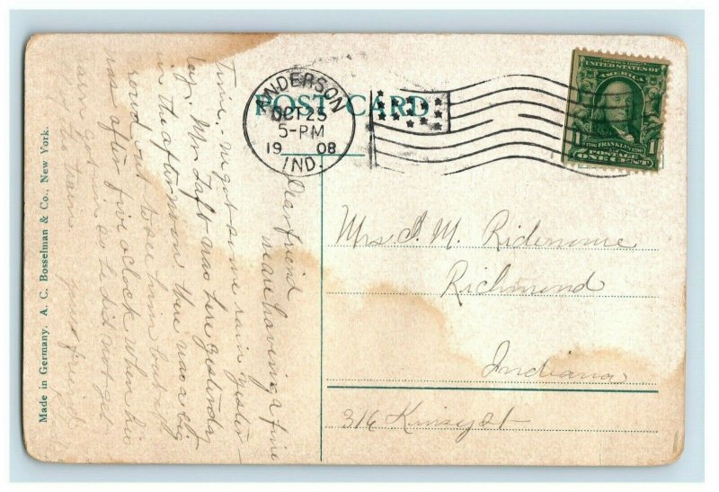 C1905-08 Wagon Bridge White River Anderson Indiana Vintage Postcard P94 