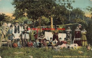 Native American Seminole Indians Camp in Miami Florida, Teich No R-24132