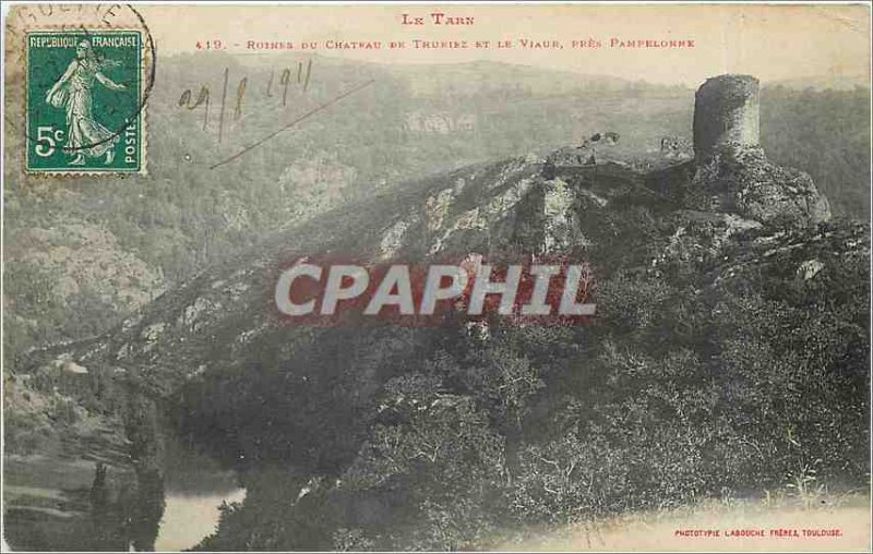 Old Postcard The Ruins of Chateau Tarn