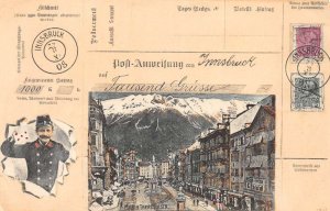 Innsbruck Austria Maria Theresa Street Mailman Stamps Vintage Postcard AA110508