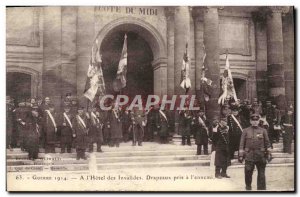 Old Postcard Militaria Hotel des Invalides Paris Flags has taken the & # 39en...