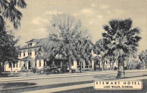 Lake Wales, Florida STEWART HOTEL Crystal Lake Roadside c1940s Vintage Postcard