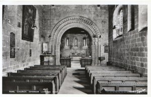 Yorkshire Postcard - Adel Church - Interior Looking East - Real Photo Ref TZ8812