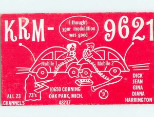 Pre-1980 RADIO CARD - CB HAM OR QSL Oak Park - Detroit Michigan MI AH1393